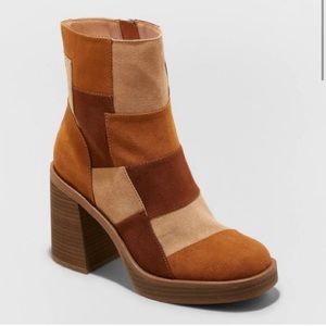 Patchwork Platform Booties